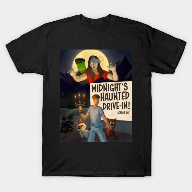 Midnight's Haunted Drive-In! Poster T-Shirt by JoeyHollywood